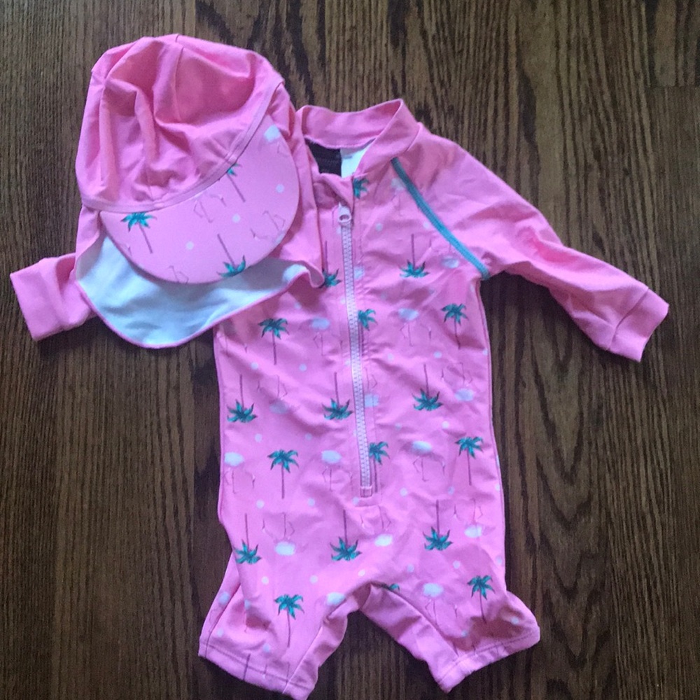 Two 3-6 month swim suits - great sun protection